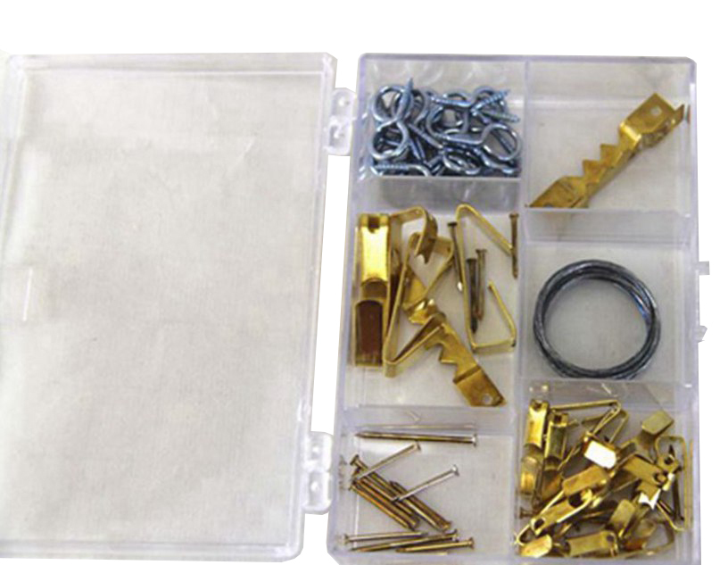 Picture Hanging Assorted Cup Hook & Wire Assorted Hooks Nail 120pc Kits