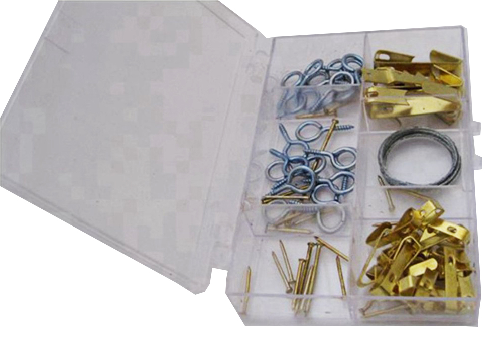 Picture Hanging Assorted Cup Hook & Wire Assorted Hooks Nail 120pc Kits