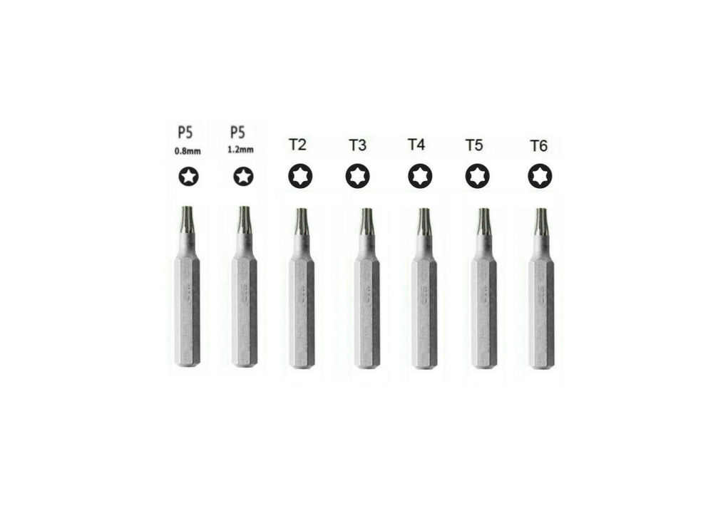 Precision Screwdriver Bits Option: Pentalobe 0.8,1.2mm/Torx T2-6,Y0.6,U2.6,TR2.3