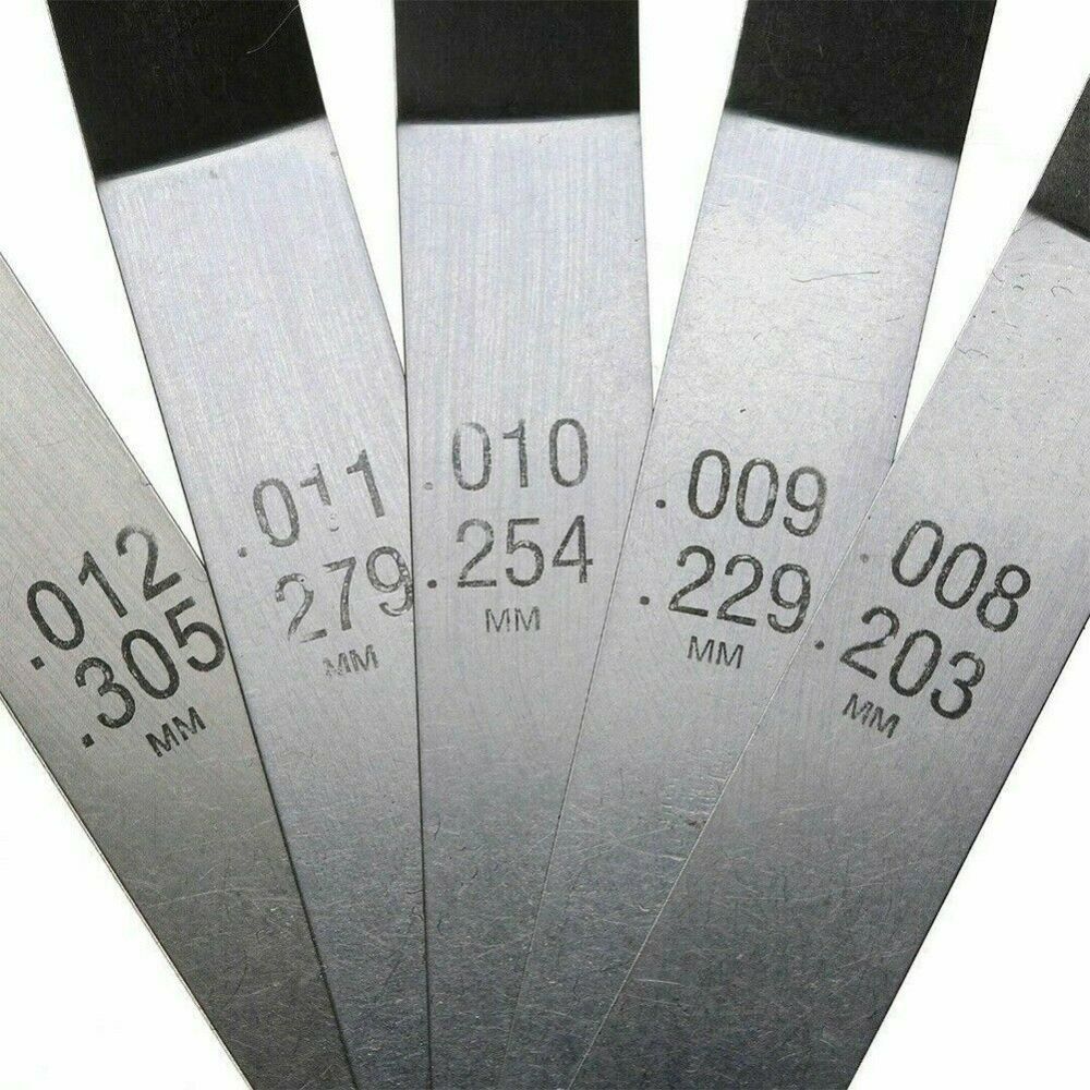 16pc 100mmL Offset Feeler Gauge Metric & SAE Mark:0.127-0.508mm