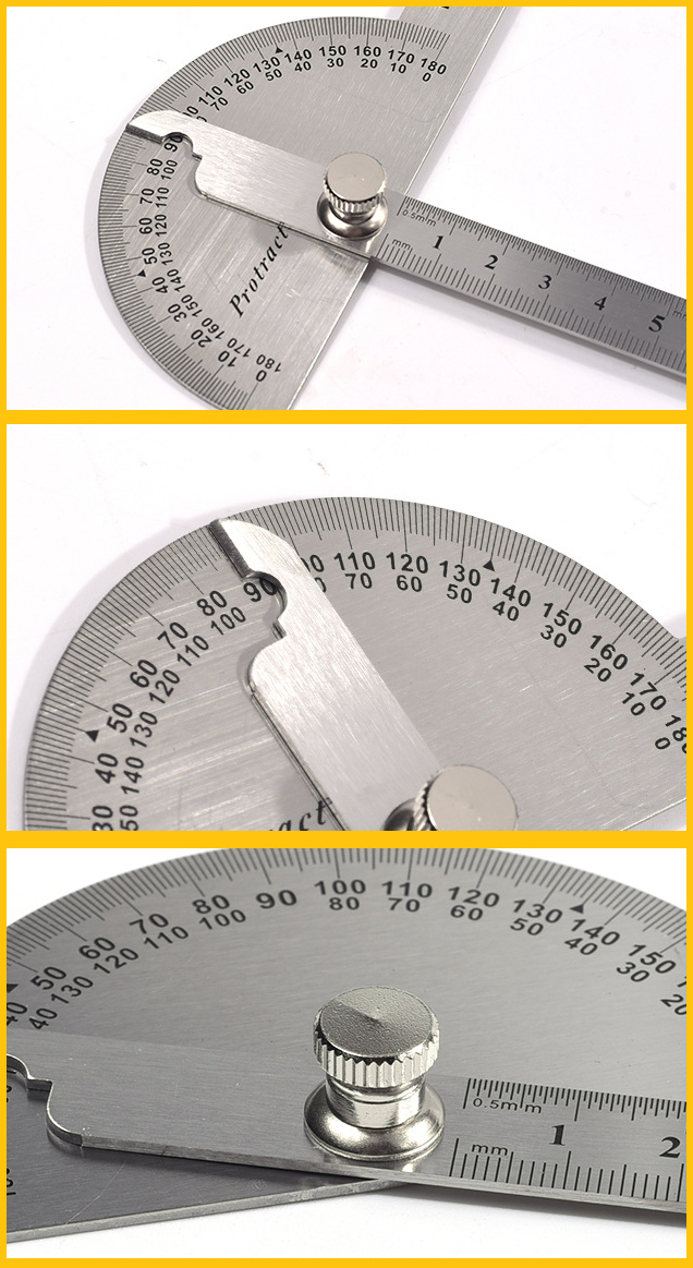 Stainless Steel Rotary Measuring Ruler: 180° Protractor Angle Finder Arm Measuring