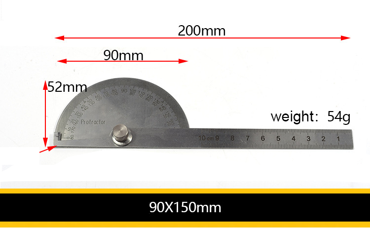 Stainless Steel Rotary Measuring Ruler: 180° Protractor Angle Finder Arm Measuring