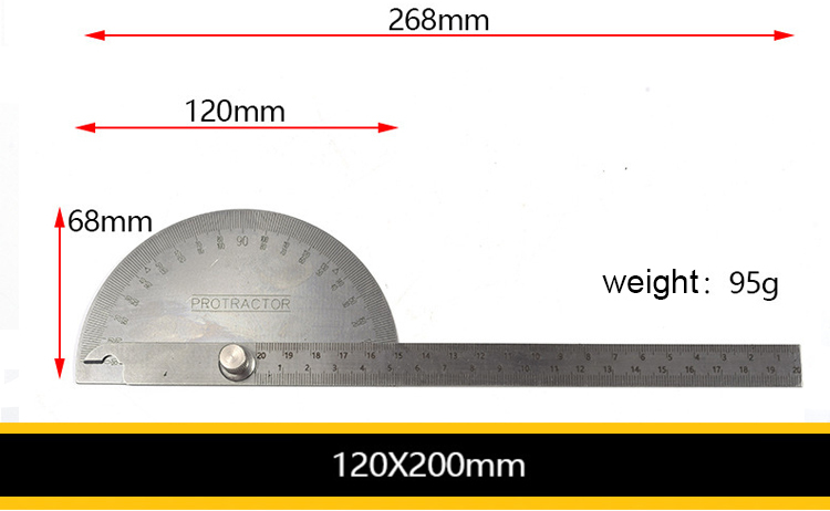 Stainless Steel Rotary Measuring Ruler: 180° Protractor Angle Finder Arm Measuring