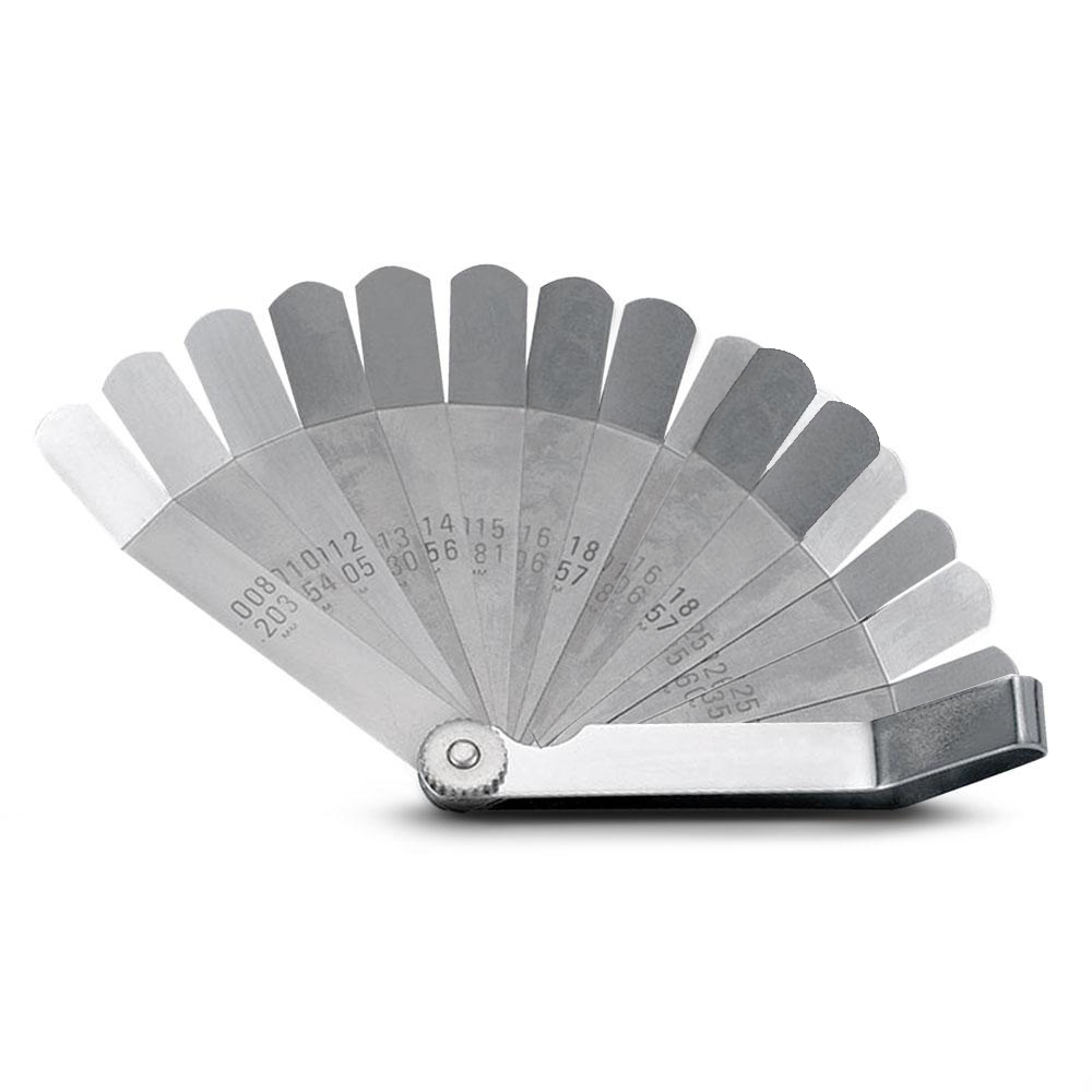 16pc 100mmL Offset Feeler Gauge Metric & SAE Mark:0.127-0.508mm