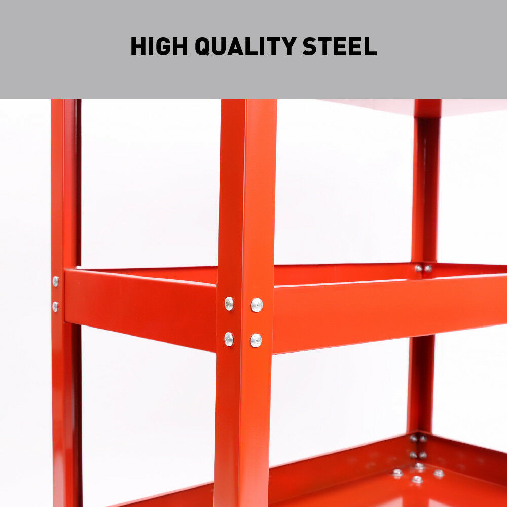 66*36*74cm 3-Shelf Tier Utility Cart Tool Trolley Garage Tool Storage
