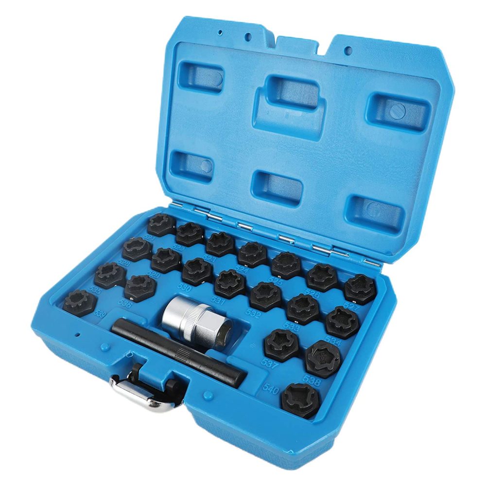 1/2" Dr 22pc Speical Shape Anti-theft Locking Wheel Nut Key Set-VAG UP Polo Gulf