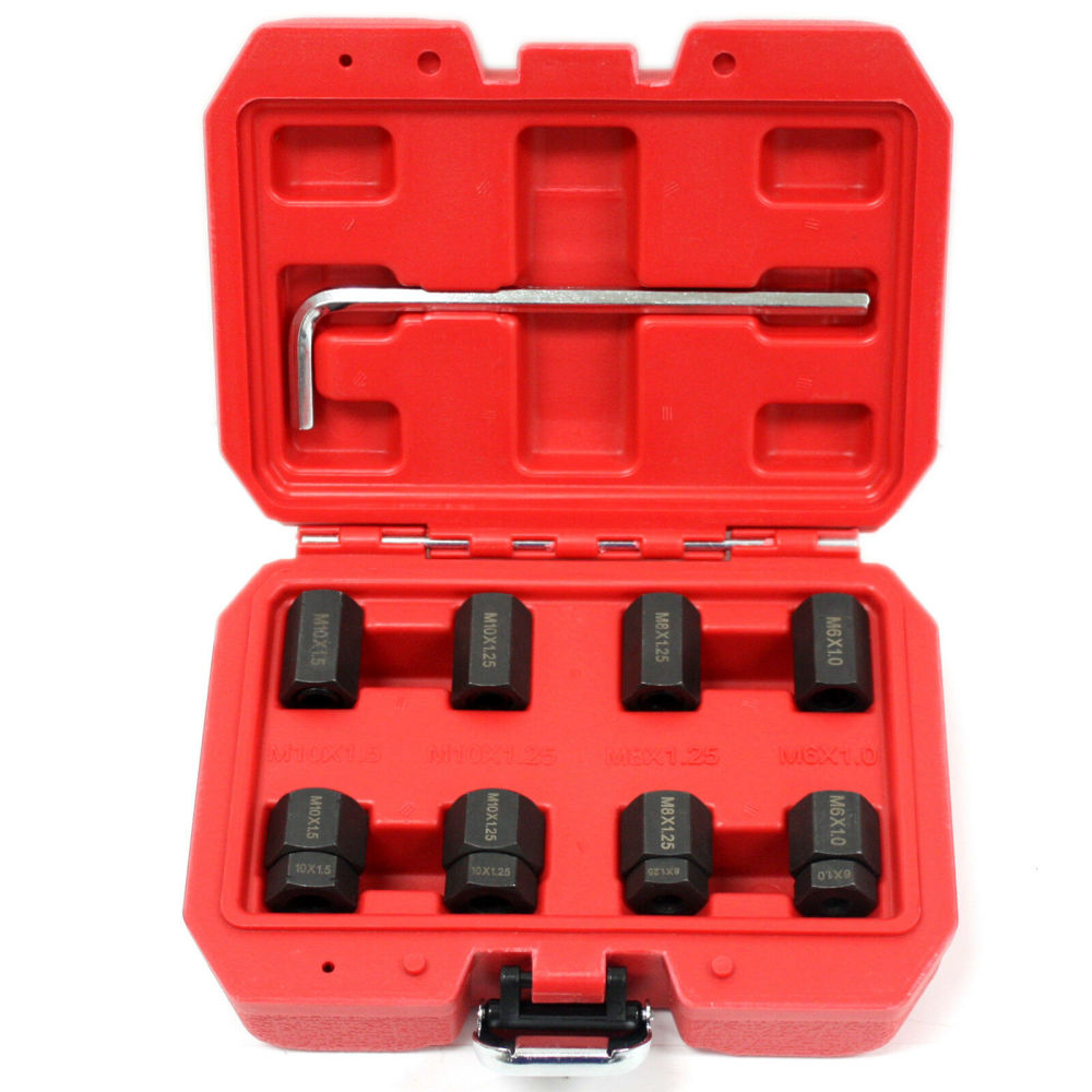 9pc Stud Remover & Installer Nut & Bolt Socket Tool M6 M8 M10 Thread Kit