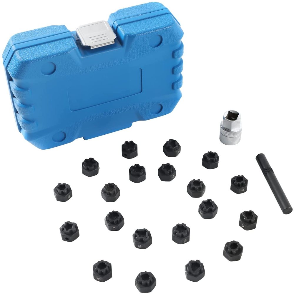 1/2" Dr 22pc Speical Shape Anti-theft Locking Wheel Nut Key Set-VAG UP Polo Gulf