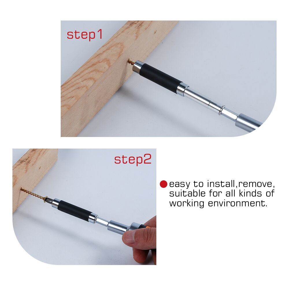 120-200mm Telescopic Magnetic Drive Sleeve Guide 1/4″ Hex Bits Extends Holder