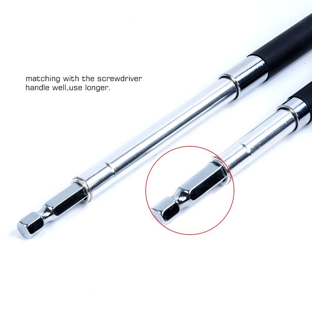 120-200mm Telescopic Magnetic Drive Sleeve Guide 1/4″ Hex Bits Extends Holder