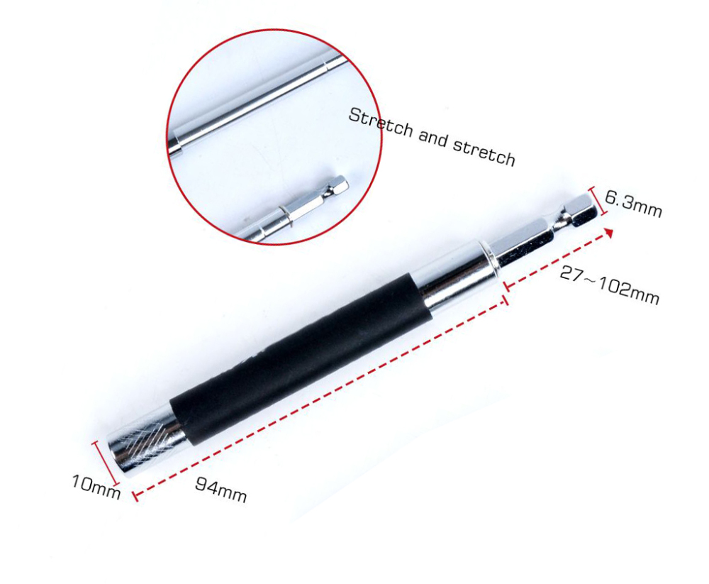 120-200mm Telescopic Magnetic Drive Sleeve Guide 1/4″ Hex Bits Extends Holder
