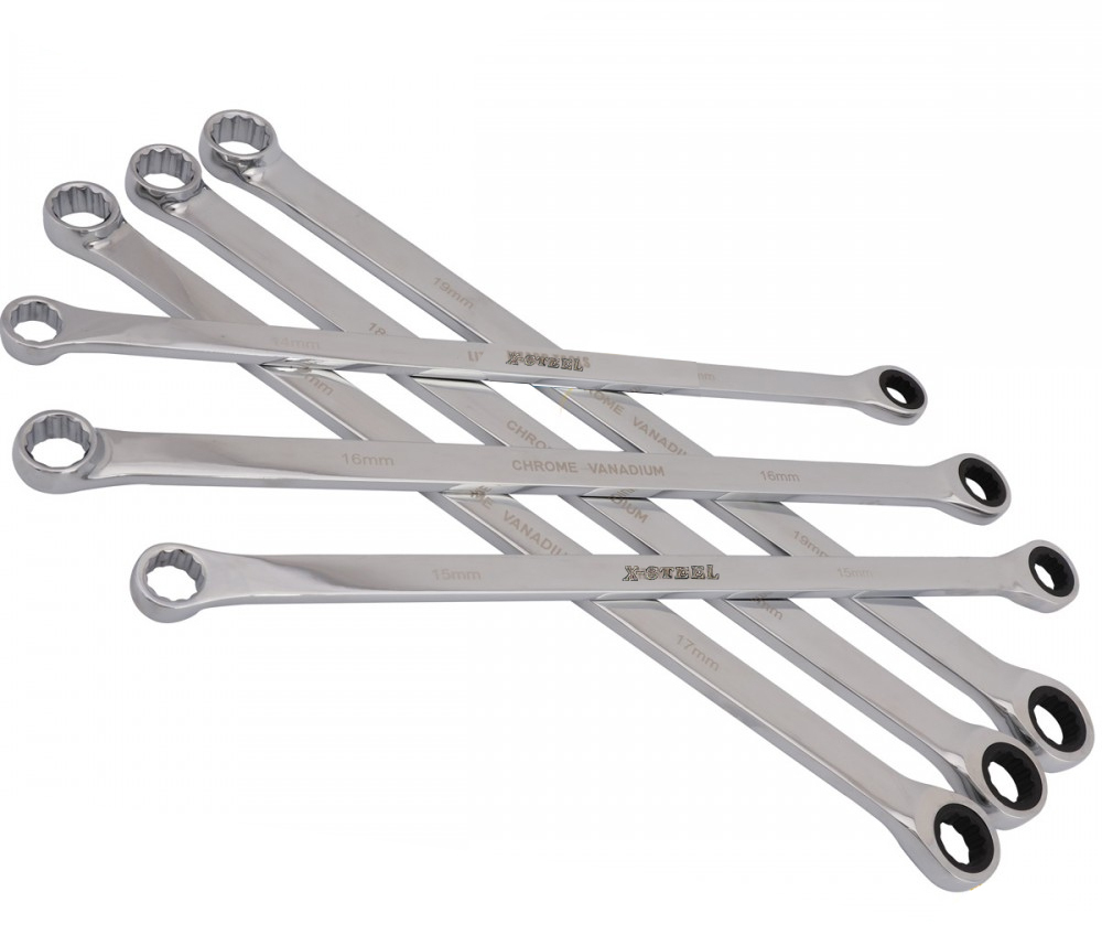 Cr-V Aviation Extra Long Ratchet Gear Spanner Wrench Set