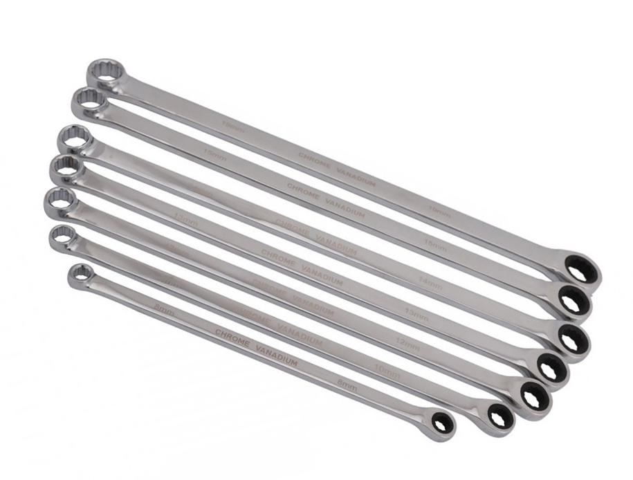 Cr-V Aviation Extra Long Ratchet Gear Spanner Wrench Set