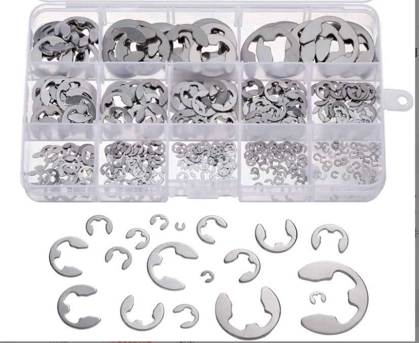 304 Stainless Steel 400pcs E-Clip Circlips Snap Assortment Metric Size: 1.5mm-15mm