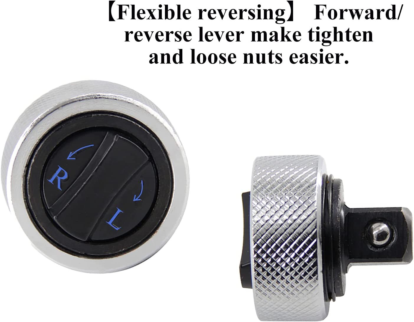 Reversible Thumbwheel Palm Stubby Ratchet Wrench Socket Drive Handle Option: 1/4"-3/8"-1/2"