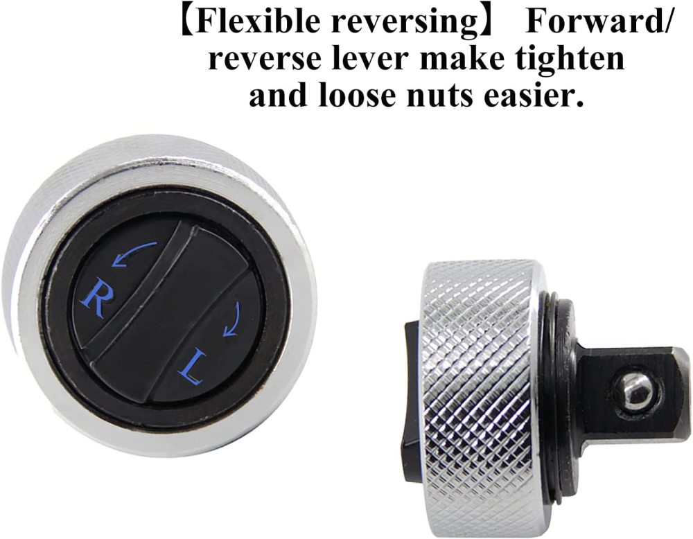 Reversible Thumbwheel Palm Stubby Ratchet Wrench Socket Drive Handle Option: 1/4"-3/8"-1/2"