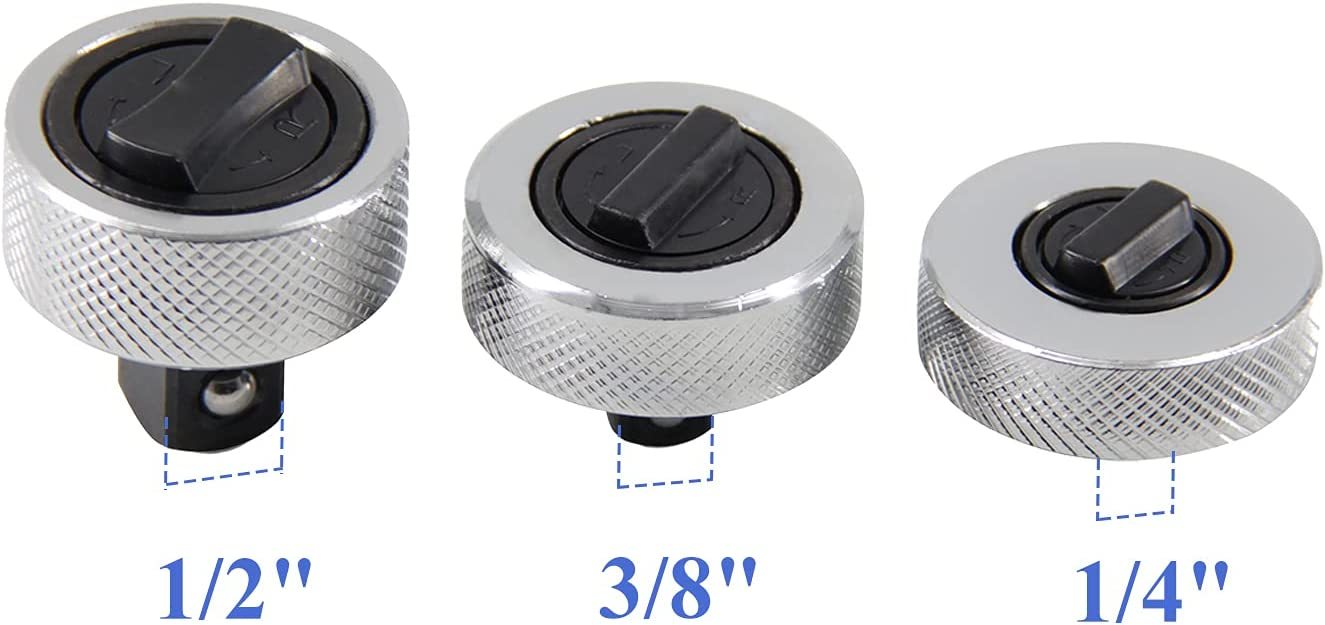 Reversible Thumbwheel Palm Stubby Ratchet Wrench Socket Drive Handle Option: 1/4"-3/8"-1/2"