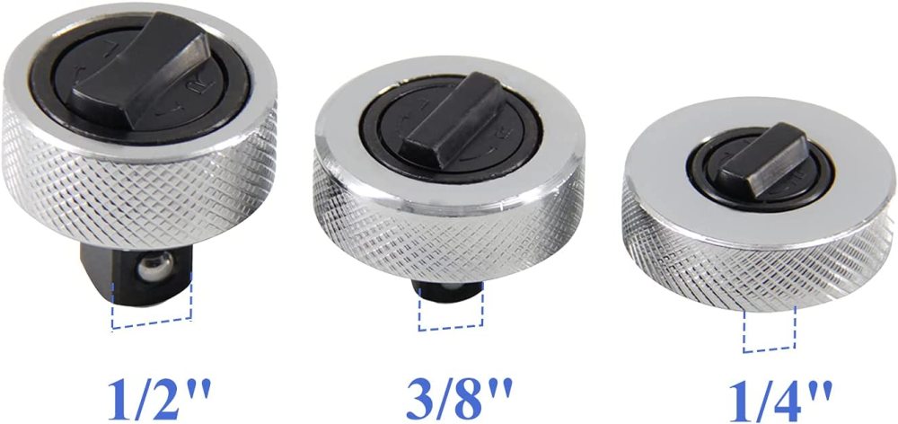 Reversible Thumbwheel Palm Stubby Ratchet Wrench Socket Drive Handle Option: 1/4"-3/8"-1/2"