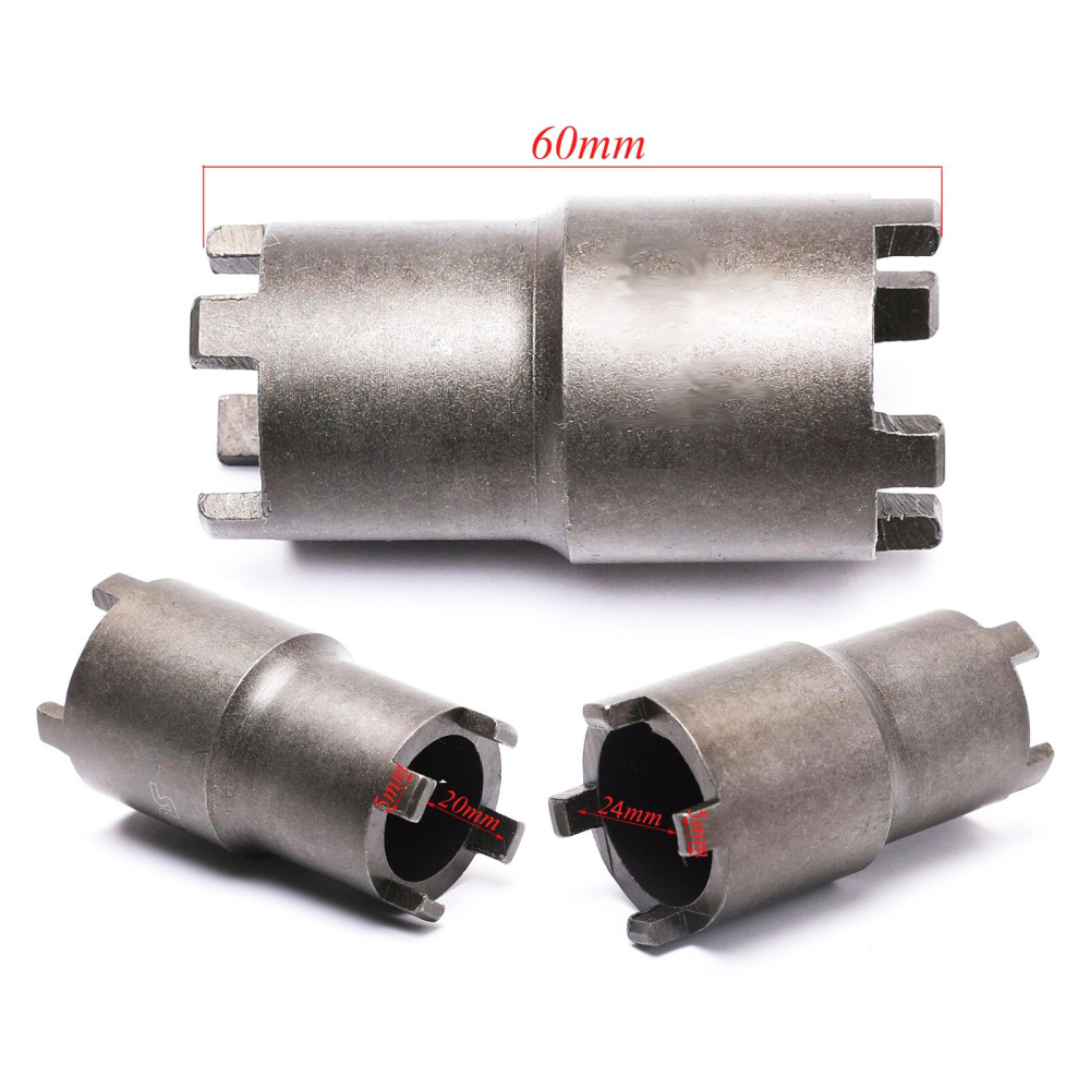 20mm 24mm Lock Nut Removal Tool Clutch Remover 4-Pin Spanner Socket Wrench for Honda Motorcycle ATV Dirt Bike