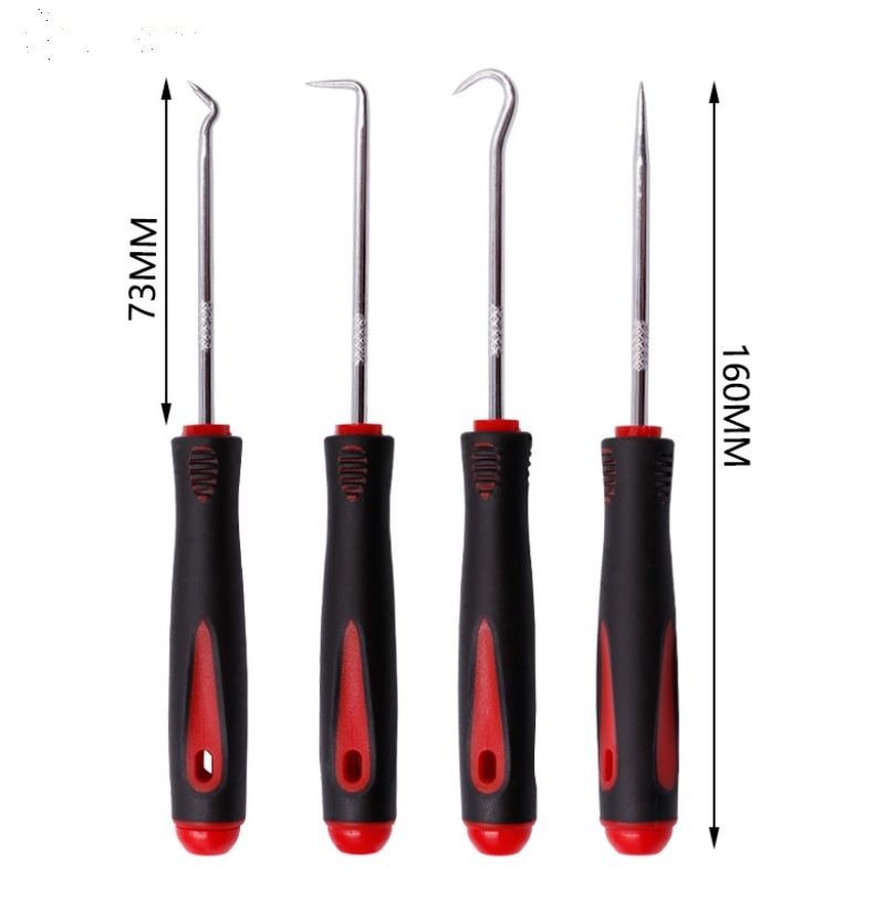 4pc Hook & Pick Set Scribe Seal Puller O Ring Remover
