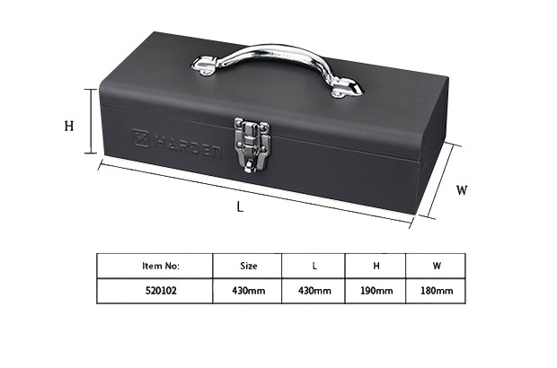 Harden Tools 520102 17" 430x180x190mm Hip Roof Tool Box Portable Heavy Duty Steel Tray