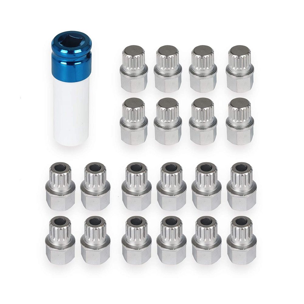 23pc Wheel Nut Lock Key Anti-Theft Screw Remover Multi Ribe Spline Bits for VW Audi Group
