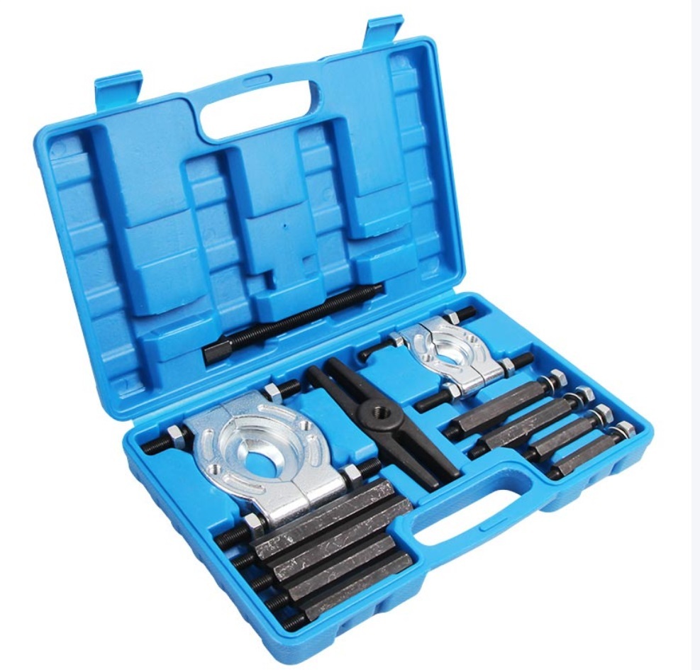 12pc Double Mechanical Bearing Separator Puller Remover: Ø30-75/170-220mm Reach