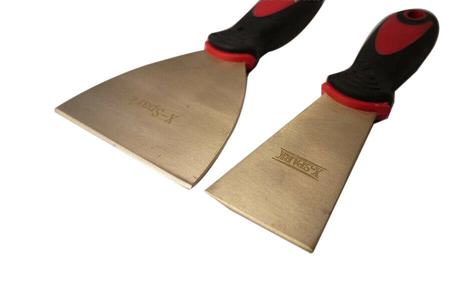 Al-Br Brass Spark Proof Non-Sparking Putty Knife Scraper Soft Grip Handle 3"/4"