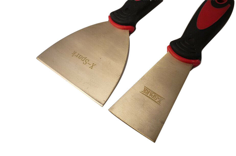 Al-Br Brass Spark Proof Non-Sparking Putty Knife Scraper Soft Grip Handle 3"/4"