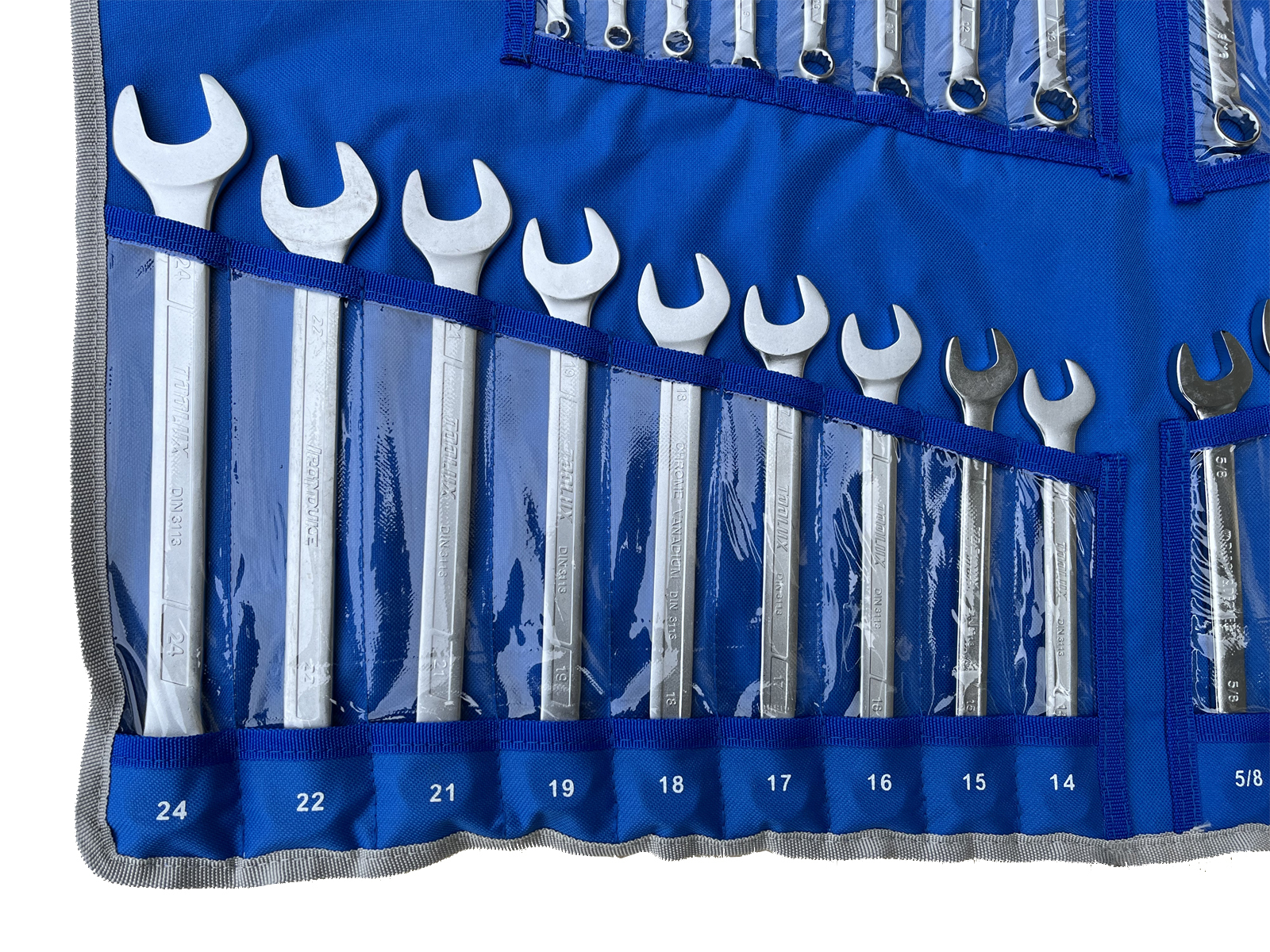 30pc Combination Wrench Spanner 6-24mm+1/4"-1" Metric SAE Set