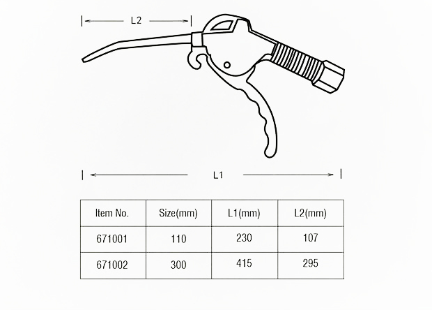 High Pressure Air Blow Gun Dust Water Blower 110mm/300mm