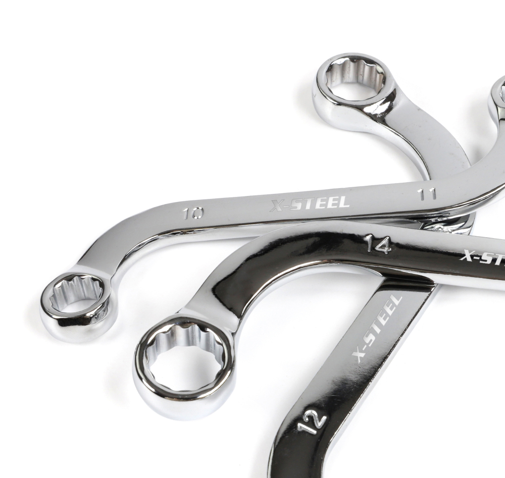 5pc S Type (Obstruction) Ring Spanner Wrench Set:10x11,12x13,14x15,16x17,18x19mm
