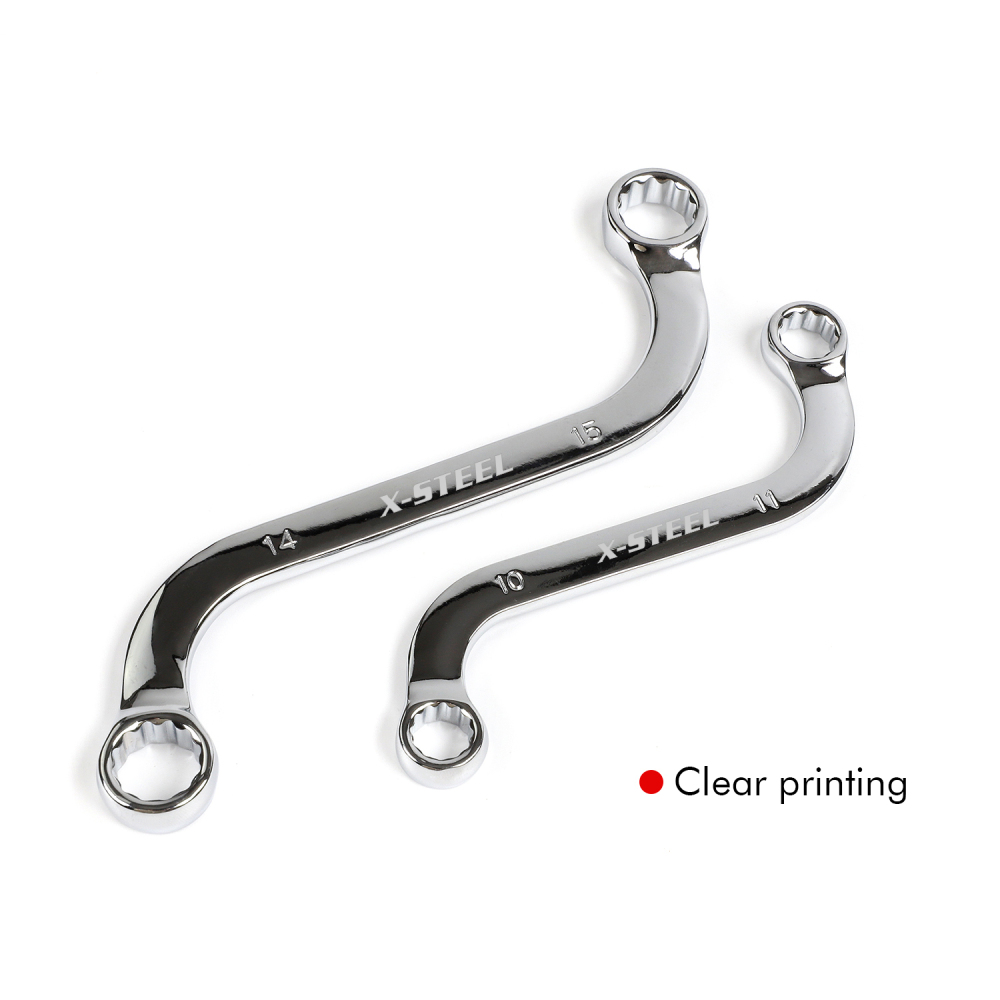 5pc S Type (Obstruction) Ring Spanner Wrench Set:10x11,12x13,14x15,16x17,18x19mm