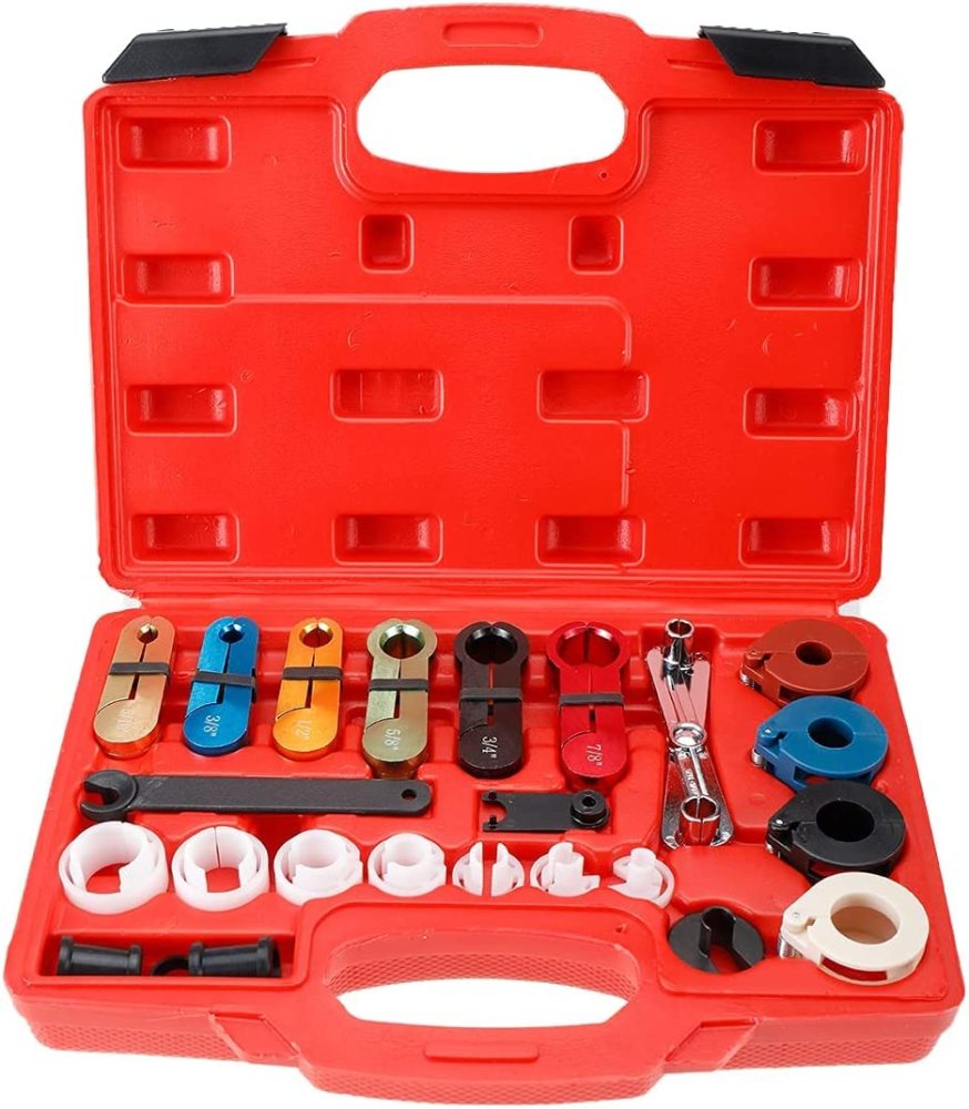 22pc Master Quick Disconnect Tool Kit for Automotive Air Conditioner AC Fuel Line Transmission Oil Cooler Line, Radiator & Heater Hoses