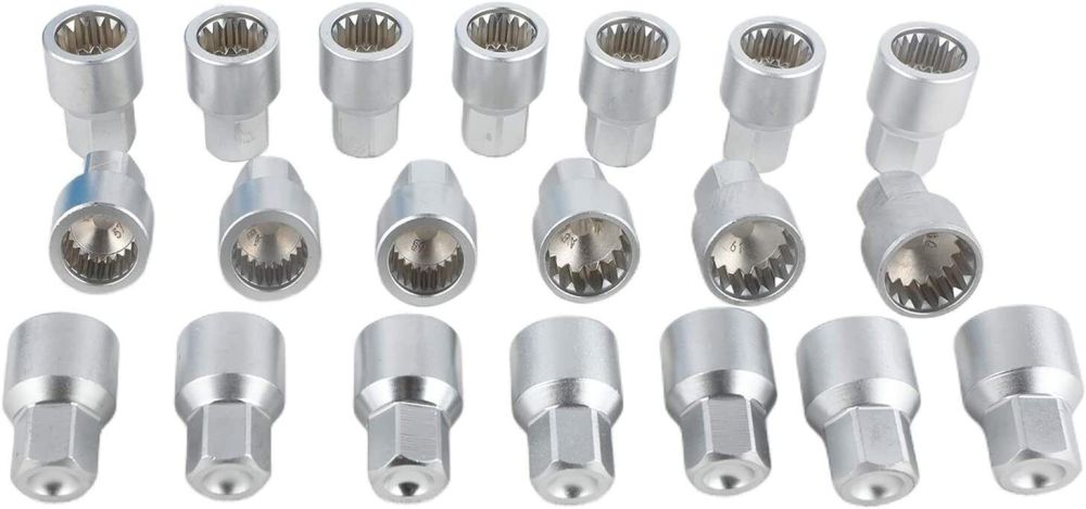 ABC 50-69 20pc Special Locking Wheel Nut Key Spline Socket Set for VW Audi Porsche Seat