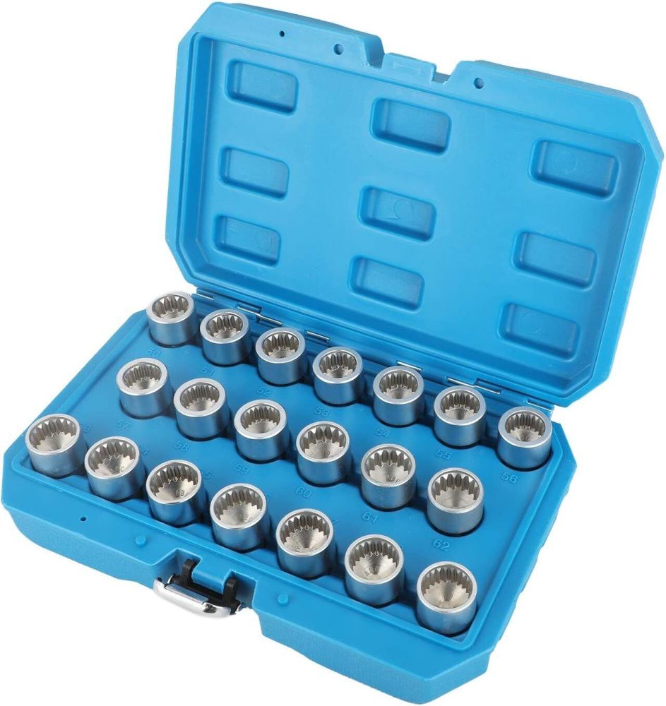 ABC 50-69 20pc Special Locking Wheel Nut Key Spline Socket Set for VW Audi Porsche Seat