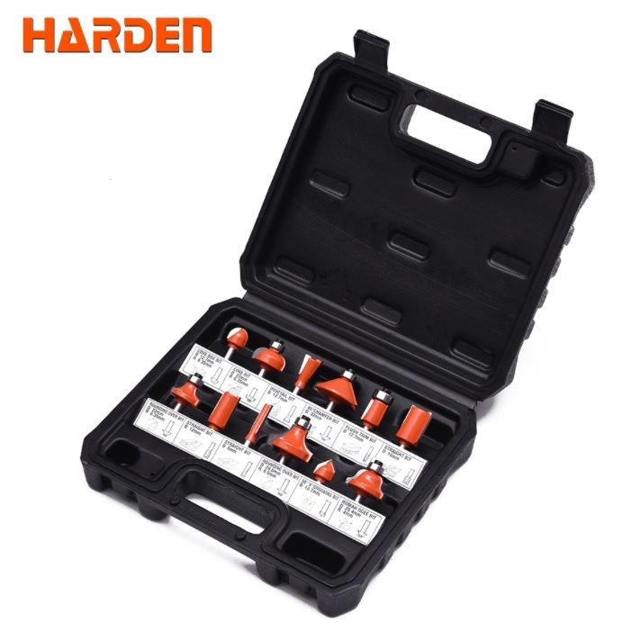 12pc Router Bits Set YG8 Tungsten Cutting Tips 1/4" Dia Shank