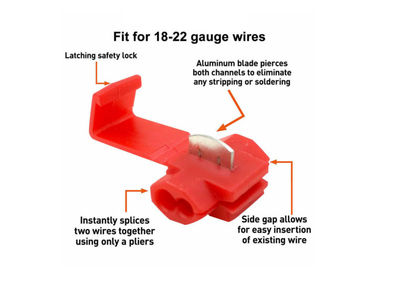 70pc Quick Splice Snap Lock Wire Terminal Cable Joiner Red Blue