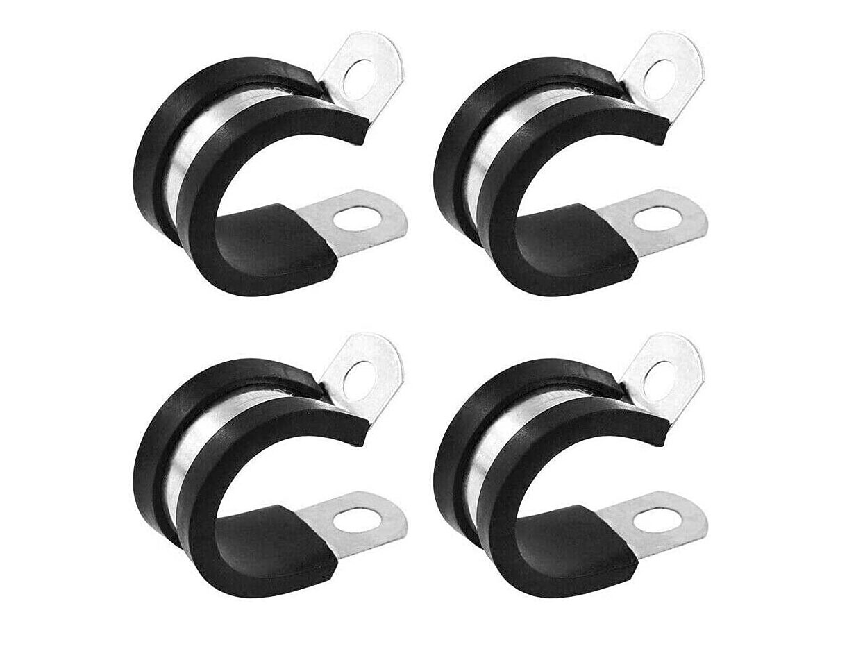 52pc Rubber Lined Stainless Steel Clips Cable Hose Pipe Clamps Holder Assortment