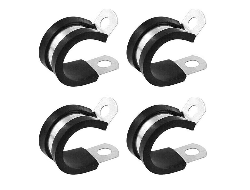 52pc Rubber Lined Stainless Steel Clips Cable Hose Pipe Clamps Holder Assortment