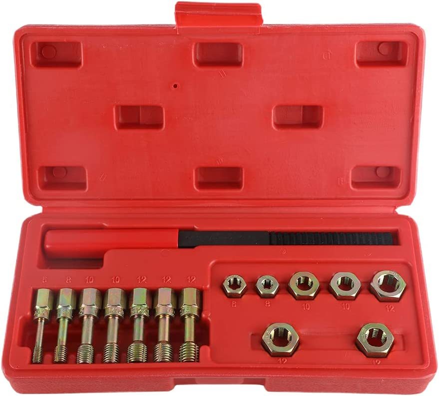 15pc Metric Thread Chaser Set Universal Taps & Dies Rethreading Restorer File Tool
