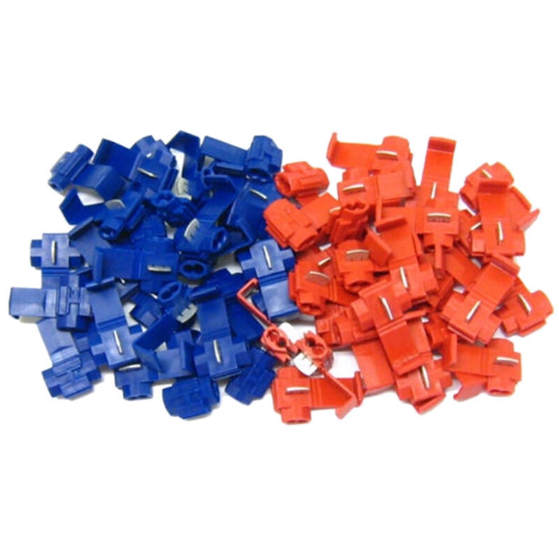 70pc Quick Splice Snap Lock Wire Terminal Cable Joiner Red Blue
