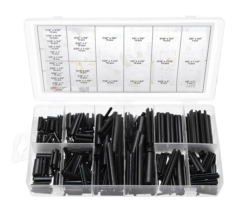 315pc Roll Pin Assortment Slotted Spring Pins Dowel Tension Roll Pin