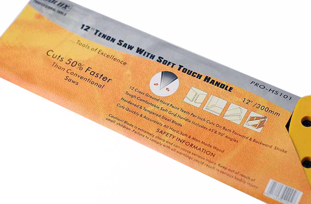 12" Tenon Saw Teflon Coated Basic Mitre Hand Saw Woodworker Soft Touch Handle