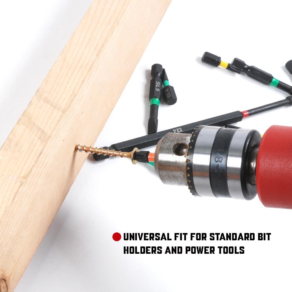 58-62 HRC 150mmL S2 Steel Impact Power Driver Bits 8pc Set:Hex Philip Pozi Square