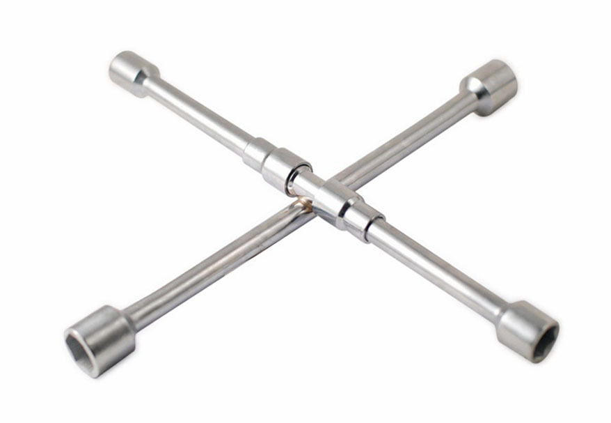 Tyre Wheel Nut Socket Remover Foldable Cross Lug Wrench 4 Way 17 19 21 23mm Hex Socket