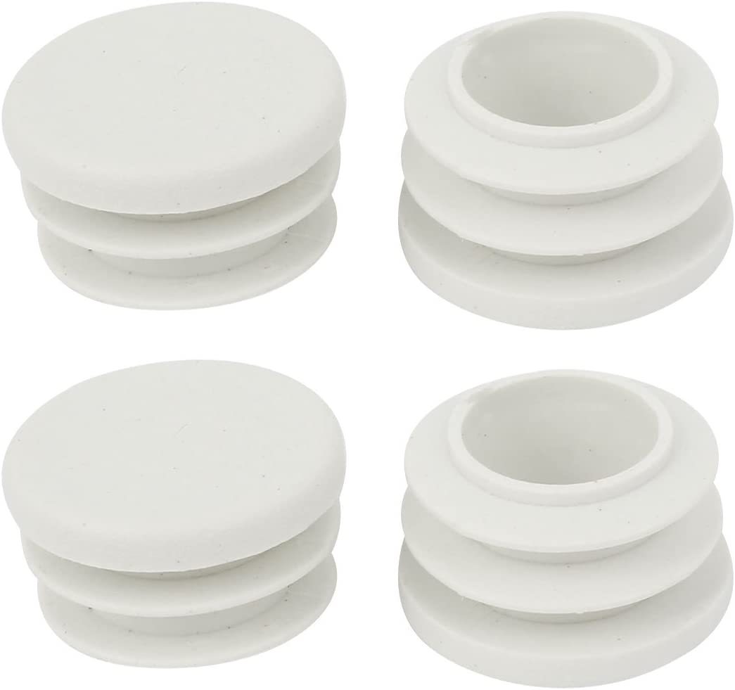 10pc-pack 38mm Dia White Soft Plastic Round Blanking End Caps Cover Pipe Tube Insert Seals