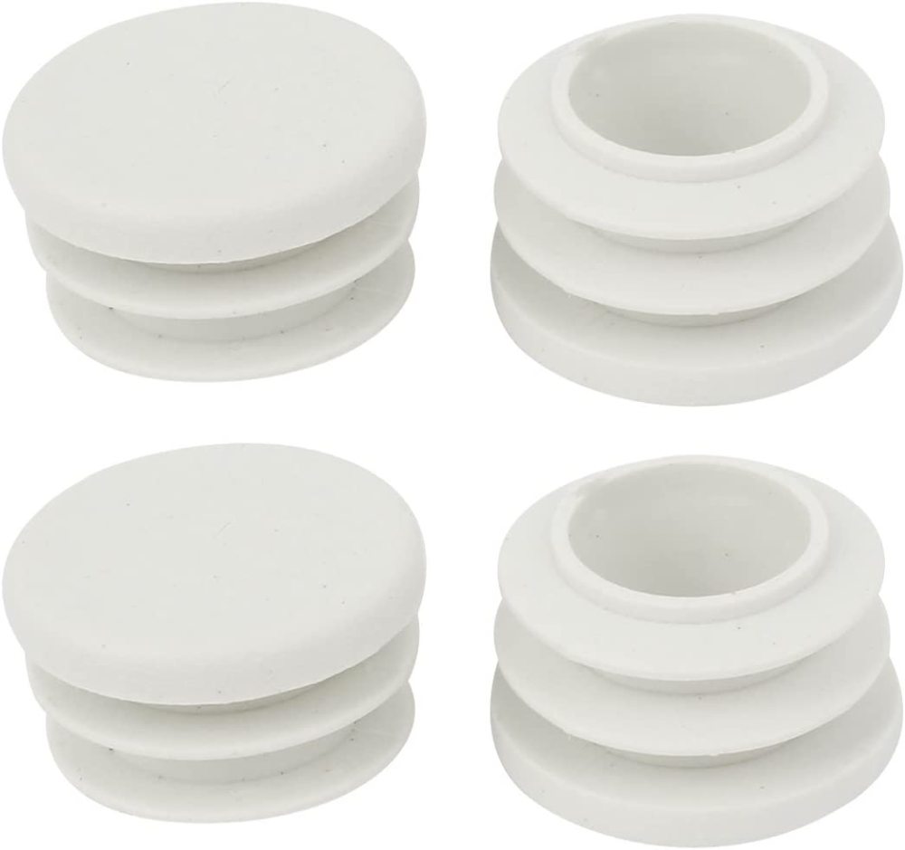 10pc-pack 38mm Dia White Soft Plastic Round Blanking End Caps Cover Pipe Tube Insert Seals