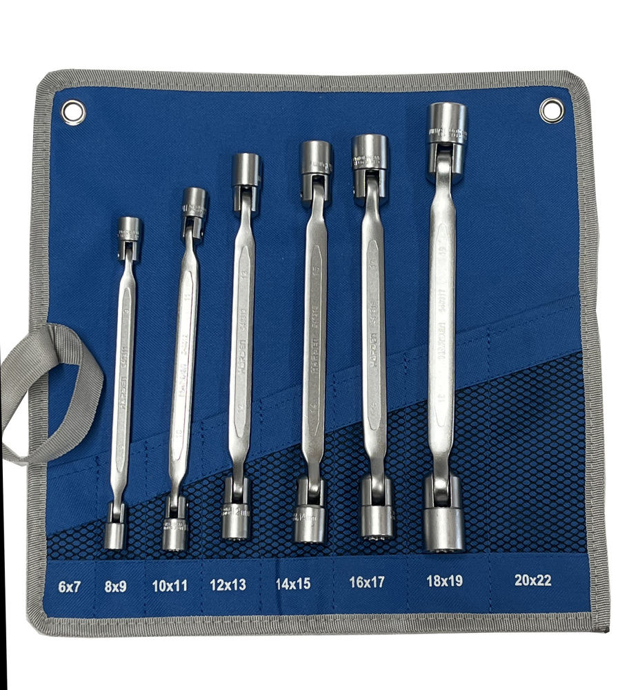 Hinged Swivel Flex Double Head Socket Saltus Wrench for Confined Area