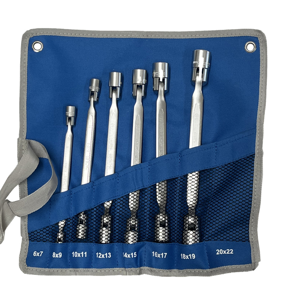 Hinged Swivel Flex Double Head Socket Saltus Wrench for Confined Area